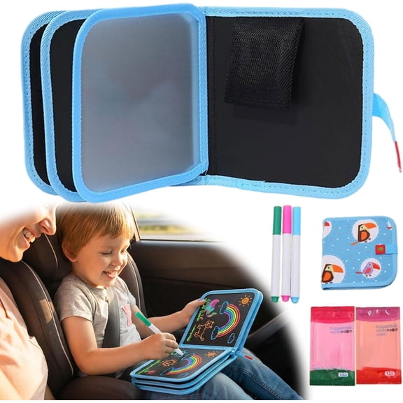 Reusable Scribble Drawing Book with Markers, Portable Erasable Sketch Pad with Storage Bag