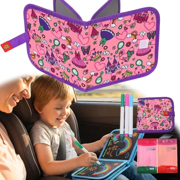 Reusable Scribble Drawing Book with Markers, Portable Erasable Sketch Pad with Storage Bag