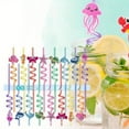 thumbnail image 1 of Reusable Sea Animal Straws - 16pcs Plastic Ocean Creature Drinking Straws for Kids Party Decorations - Beach Ocean Themed Party Supplies with 2 Clean Brushes, 1 of 5