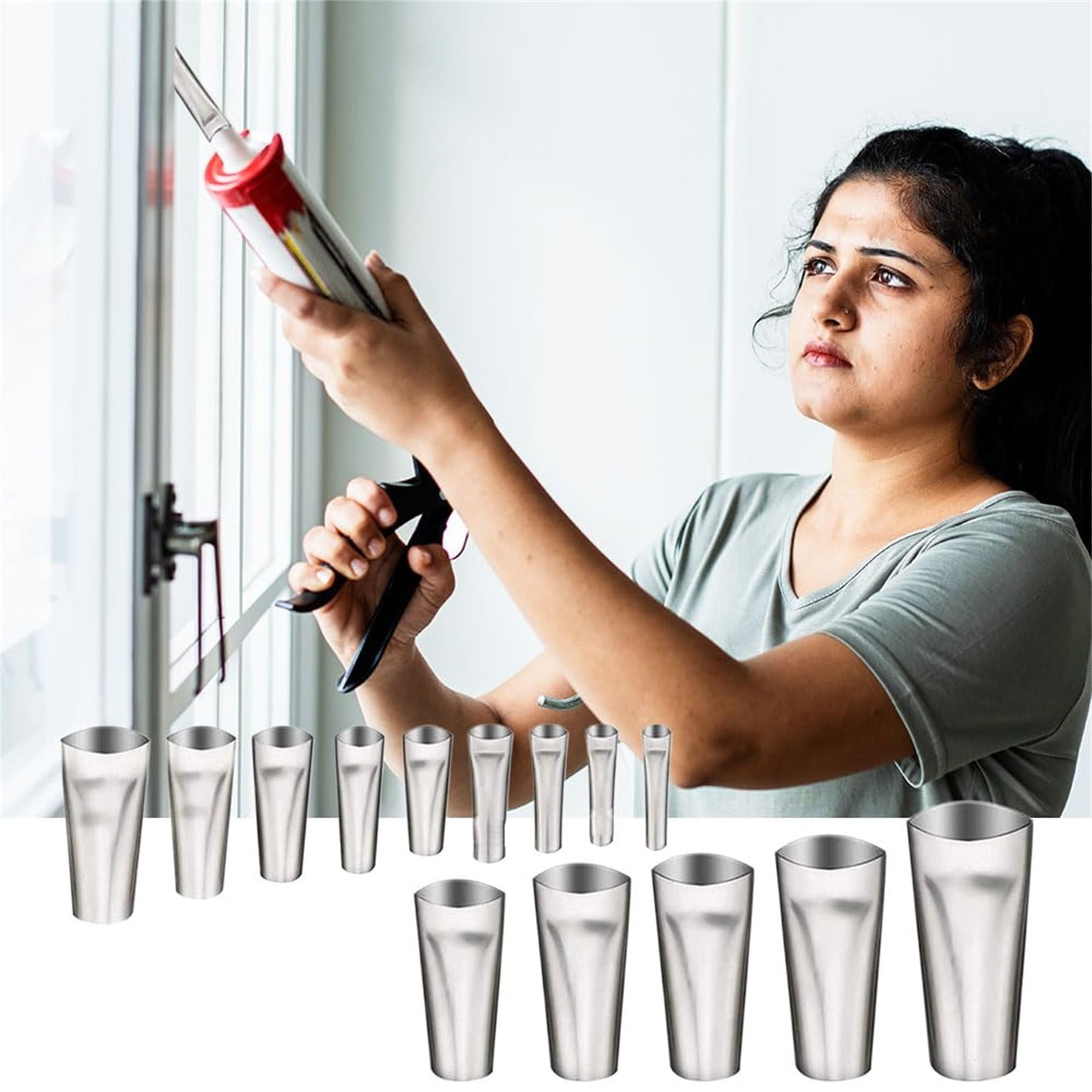 Reusable Sealing Nozzle Finishing Tool 14 Pieces One Set Of One Pie Ce Stainless Steel Nozzles