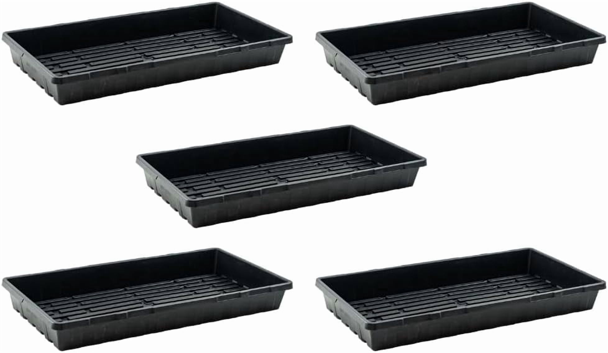 Reusable Seed Starting Trays - Extra Strength No Holes Nursery Trays, 5-Pack, for Propagation, Seed Starter, Plant Germination, Seedling Flat, Fodder