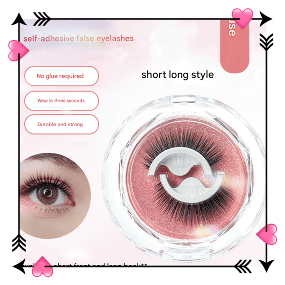 Reusable Self Adhesive Natural Thin Stem False Eyelashes 1 Piece