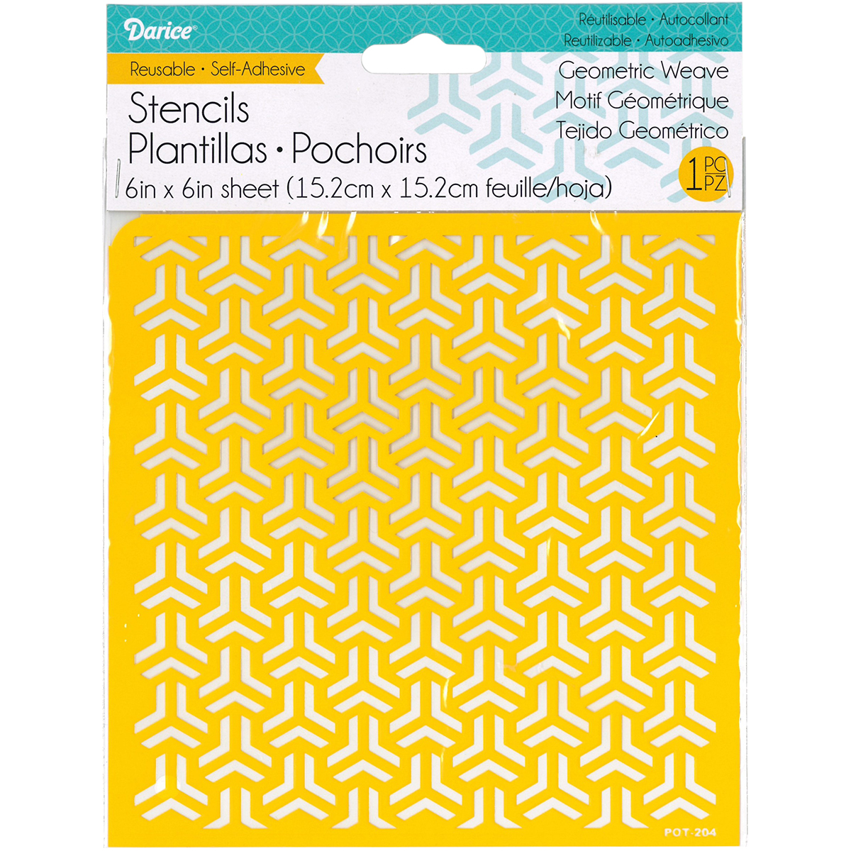 Reusable Self Adhesive Stencil 6"X6"Geoweave