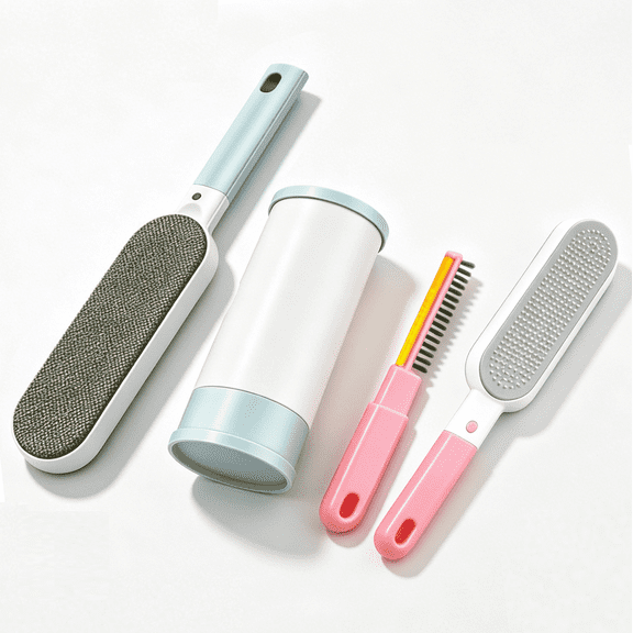 JoyArrive 2PCS Reusable Pet Hair Remover Brushes - Travel Size Lint Brush for Clothes & Laundry, Cat Dog Fur Removal Tool (Blue)