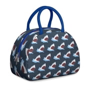 Reusable Shark Lnsulated Lunch Bag for Women & Men - Leakproof Water-Resistant Cooler Tote, Large Capacity for Work,Travel,Picnic,Beach & Office.