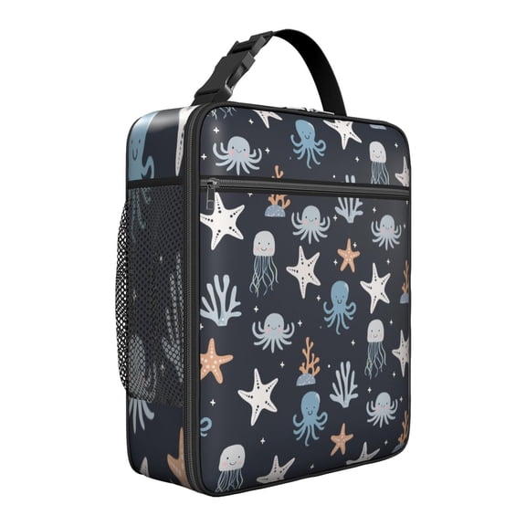 Reusable Shark Lunch Bag with Insulated Leakproof Tech | Ocean Life Series Compact Lunch Box for Men & Women | Soft Cooler Tote with Pockets, School or Office Use