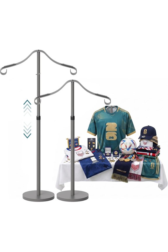 Reusable Shirt Display Stand Mannequin Torso 18-33 Inch Adjustable Metal Clothes Rack Dark Grey 2 Pack