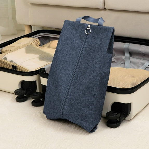 Reusable Shoe Storage Bag for Travel & Moving | Washable Oxford Cloth Shoe Organizer with Zipper | Navy or Gray Shoe Protector for Men & Women