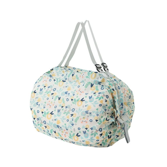 Reusable Shopping Bag, Foldable Grocery Storage Tote, Lightweight Container Case, Adjustable Shoulder Strap Multipurpose for Clothes Shopping Blue