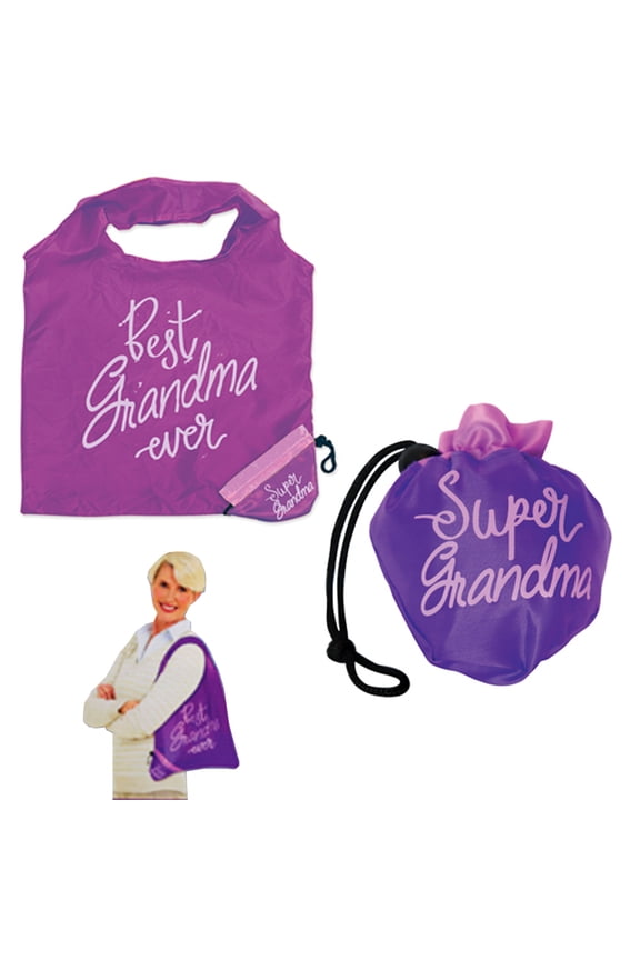 Reusable Shopping Tote Bag Foldable Compact Travel Eco Best Grandma Ever Gift