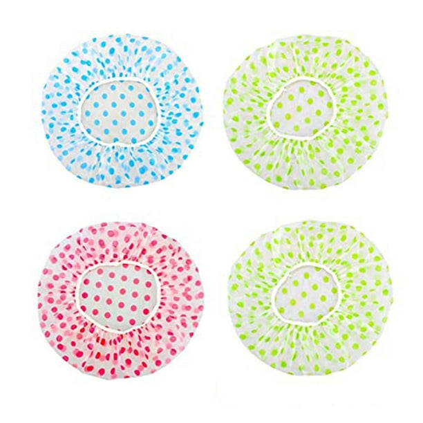 Reusable Shower Cap 4Piece Shower Cap Elastic Shower Cap, Waterproof