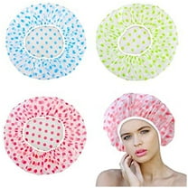 Reusable Shower Cap 4-Piece Shower Cap Elastic Shower Cap, Waterproof Shower Cap Plastic Reusable Shower Cap for Women's Beauty Salon Spa (10.8Inch)