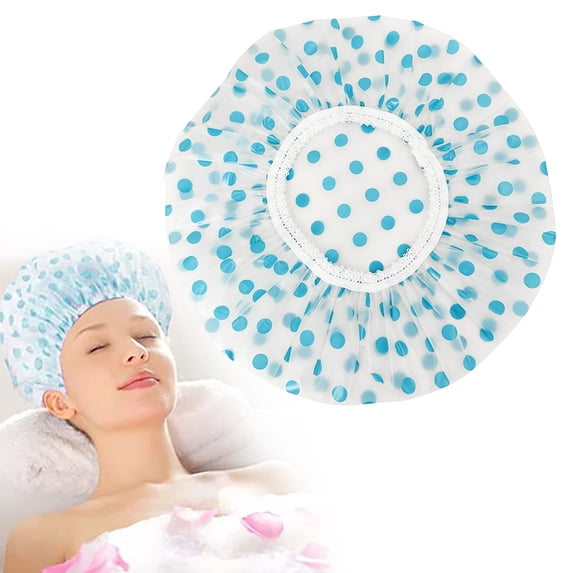 Reusable Shower Cap for Women, Elastic Large Bathing Hat for Long Hair, Waterproof Shower Bonnet with High-Quality Elastic, Travel Spa Salon Hair Cap for Washing Face