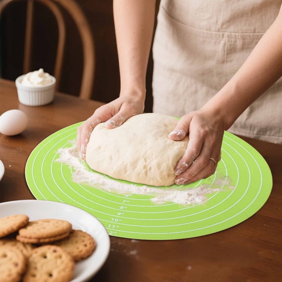 Reusable Silicone Baking Mat with Measurement Marks Non Dough Rolling Pad for Cakes Cookies and Pizza