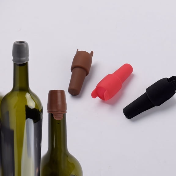 Reusable Silicone Bottle Cork, Double-Sealed Anti-Drop Wine Bottle Cover, Single Piece-Grey