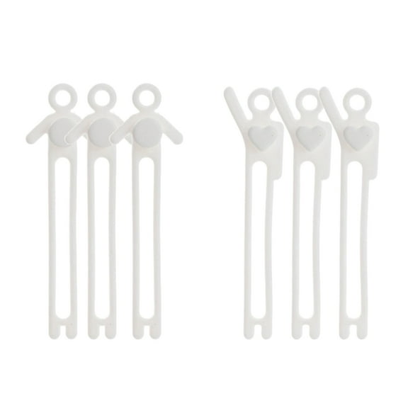 Reusable Silicone Cable Ties - Flexible Elastic Cord Organizer for Wires, Cables, Headphones, USB, TV, Computer - Multi-Purpose Push Button Fastener - Home Office Storage Solution (Pack of 6)