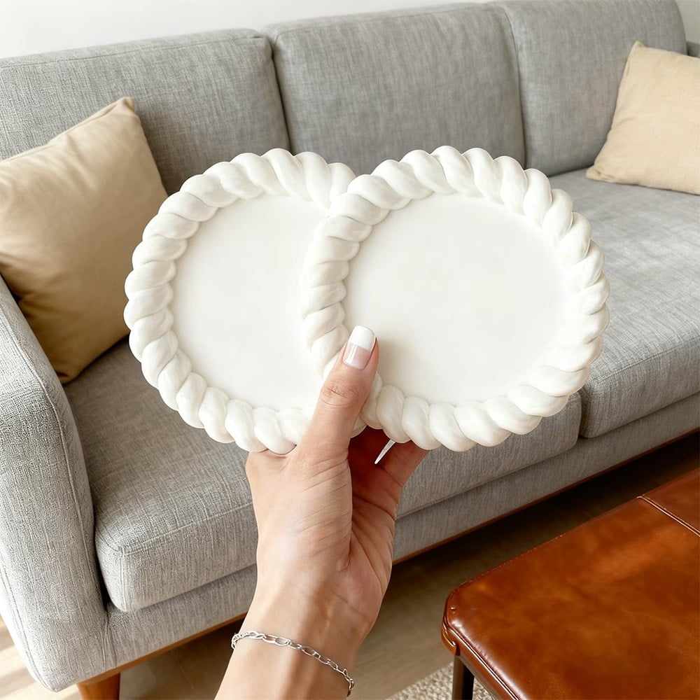 Reusable Silicone Candle Mold for DIY Resin Coasters and Gypsum Trays - High-Temperature, Easy Release, and Easy to Clean