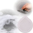 thumbnail image 1 of Reusable Silicone Drain Strainer Hair Catcher Pad - Universal Bathtub and Shower Floor Filter, Washable Non- Drain Cover for Bathroom - White, 1 of 8