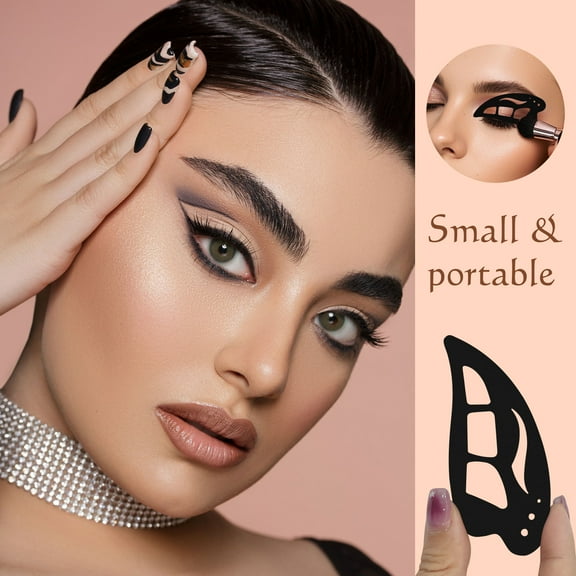 Reusable Silicone Eyeshadow Stencil - Makeup Applicator Guide Tool for Eyebrows & Eyeliner - Beginner Friendly, Travel Size 8.92x3.91cm - Includes 1 Eyeshadow Assistor