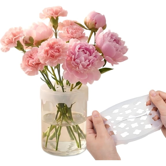 Reusable Silicone Flower Arranging Grid, 2026 New Flexible Floral Stem Holder for Vases, Water Proof & Reusable Flower Grid for Easy DIY Arrangements