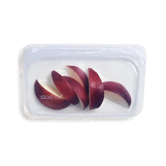 Stasher Premium Food-Safe Reusable Silicone Food Storage Snack Bag, Clear, Holds 12 oz