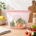 thumbnail image 1 of Reusable Silicone Food Storage Bag Clear Window Design Airtight Seal Refrigerator Freezer Food Pouch, 1 of 4