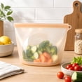 thumbnail image 1 of Reusable Silicone Food Storage Bag Clear Window Design Airtight Seal Refrigerator Freezer Food Pouch, 1 of 4