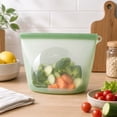 thumbnail image 1 of Reusable Silicone Food Storage Bag Clear Window Design Airtight Seal Refrigerator Freezer Food Pouch, 1 of 5