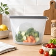 thumbnail image 1 of Reusable Silicone Food Storage Bag Clear Window Design Airtight Seal Refrigerator Freezer Food Pouch, 1 of 4