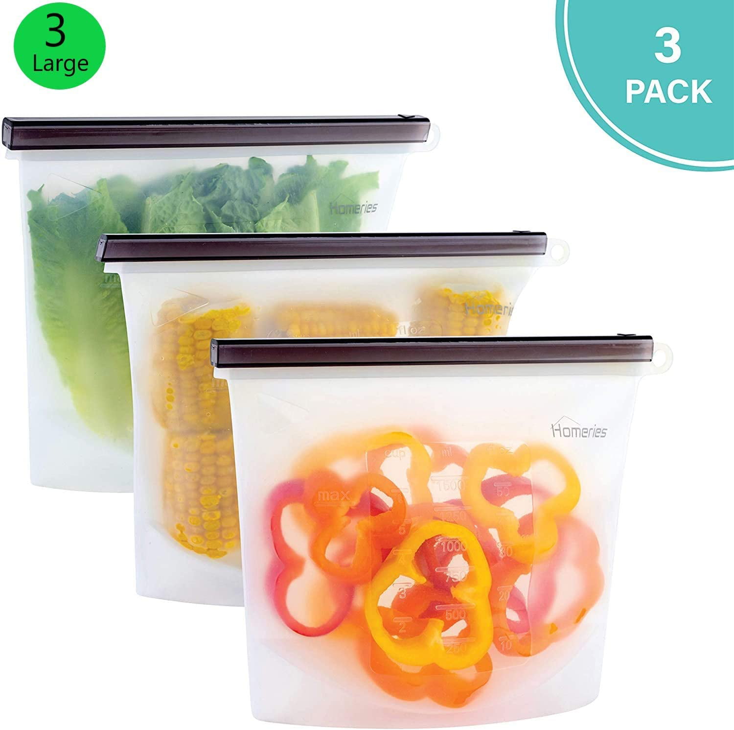 Yubatuo Safe Reusable Silicone Storage Ziplock Bags, Leakproof Reusable Gallon Freezer Bags, BPA Free Food Storage Bags for Marinate Food, Fruits