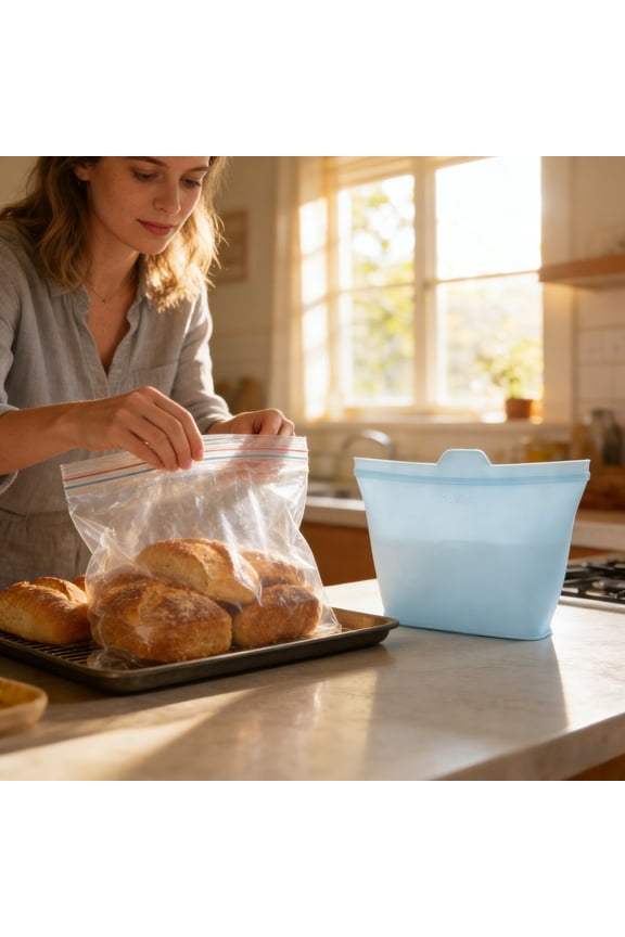 Reusable Silicone Food Storage Bags, Kitchen Multi Functional Sealed Bag for Fruit, Vegetable, Snack, Freezer Safe Bags