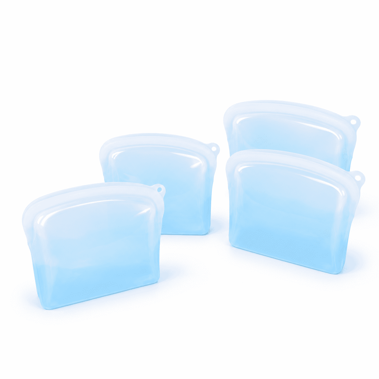 Reusable Silicone Food Storbags 4-pack Flat Blue Ombre - Walmart.com