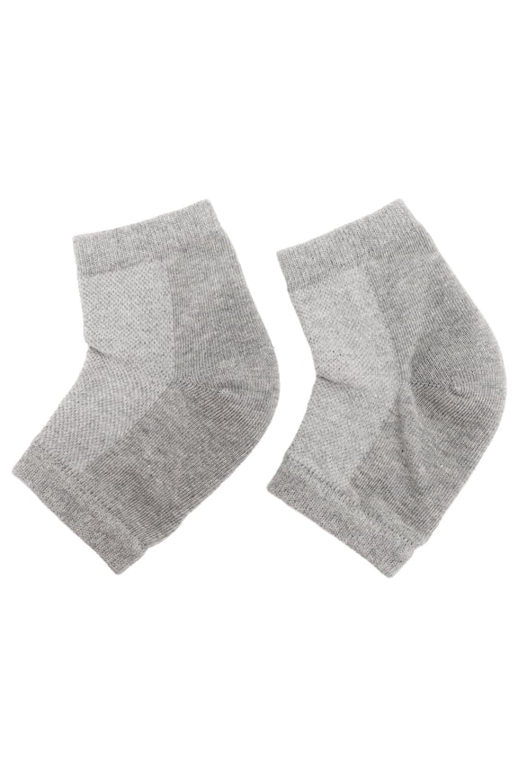 Reusable Silicone Gel Heel Socks for Dry Cracked Feet Toeless Spa Moisturizing Sleeves (1 Pair / 2 Count)
