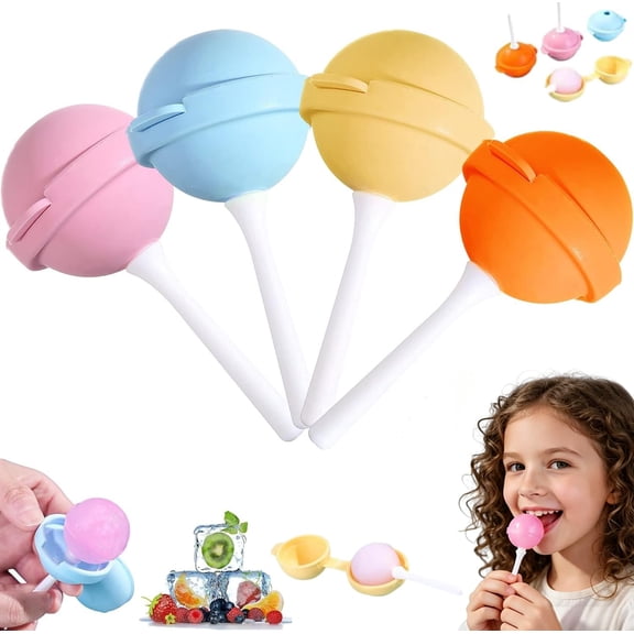 Reusable Silicone Lollipop Ice Cream Maker Mold, Homemade Popsicle Molds, DIY Creative Ice Pops For Summer, Silicone Popsicle Maker for Juice, Yogurt & Frozen Treats, Fun Dessert Mold