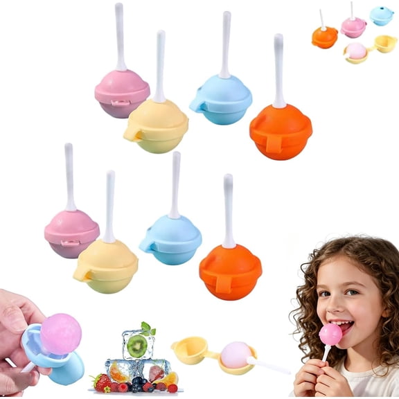 Reusable Silicone Lollipop Ice Cream Maker Mold, Homemade Popsicle Molds, DIY Creative Ice Pops For Summer, Silicone Popsicle Maker for Juice, Yogurt & Frozen Treats, Fun Dessert Mold