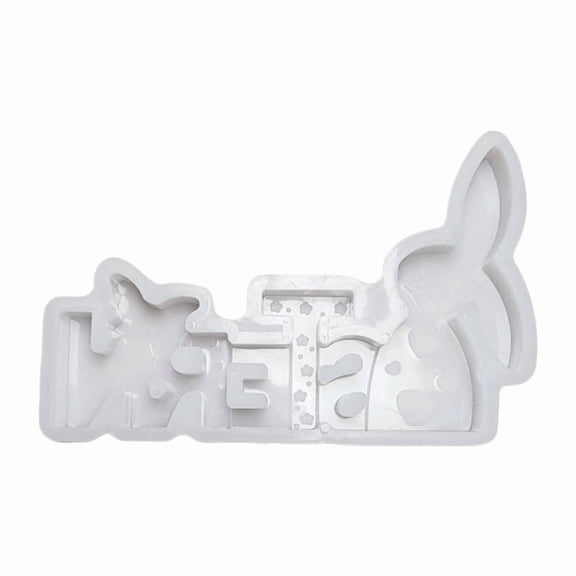 Reusable Silicone Mold 3D Easters Bunnies Letter Figurines Decors Crafts Mould
