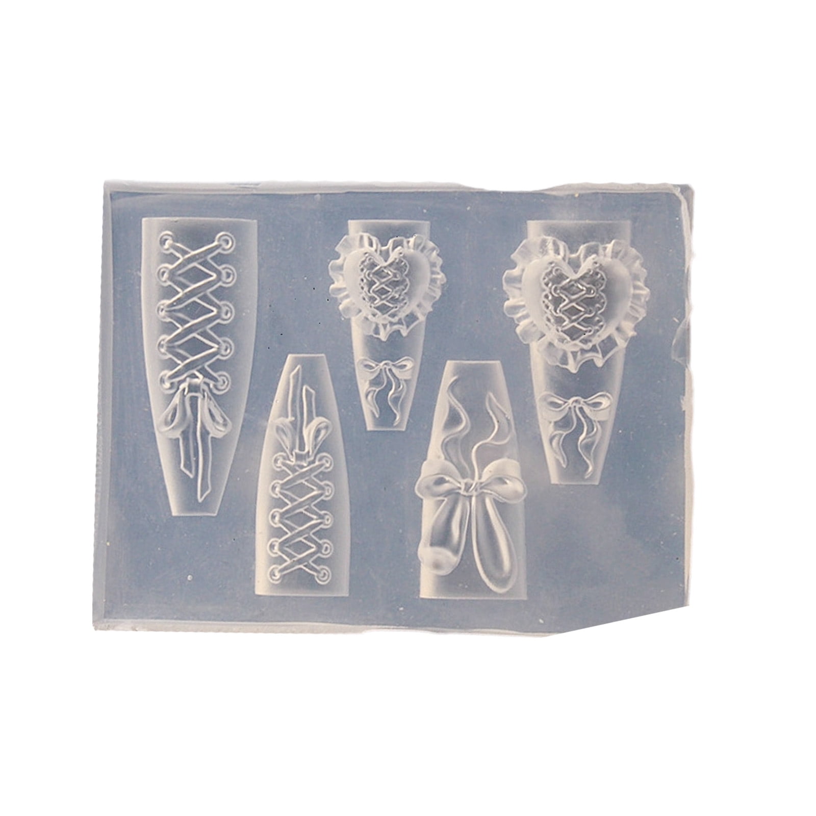 Reusable Silicone Nail Art Mould for 3D Heart Band Designs Craft ...