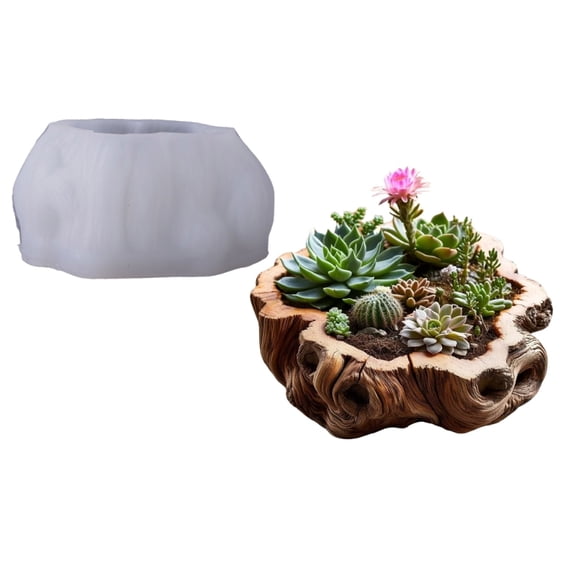 Reusable Silicone Planter Mold With Intricate Weave Design For Resin Cement Concrete Creations