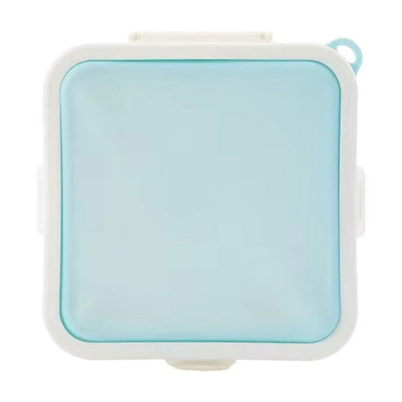 Reusable Silicone Sandwich Storage Container, Lock Lid Leakproof Sandwich Box, Microwave Safe Food Crisper for Lunch & Travel