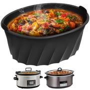 1 Pack Non-Stick Silicone Slow Cooker Liner   Reusable, Leakproof, Dishwasher Safe, Oval, Fits 6-8 QT Slow Cookers, Easy-Clean Pot Insert