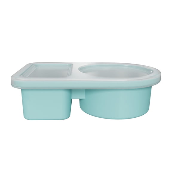 Reusable Silicone Snack Containers with Lids - 2 Compartment Leak Proof Food Storage Box for Salad, Sauce, Seasoning, Office, Travel, Picnic & Camping
