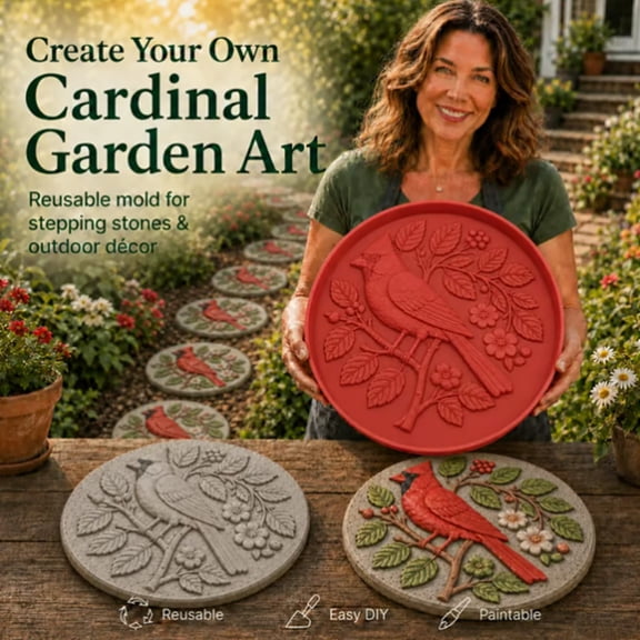 Reusable Silicone Stepping Stone Mold, Easy‑Demold Round Animal Embossed Concrete Mould, DIY Garden Art Mold for Yard Walkway Rustic Cottage‑Style Outdoor Decor A