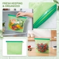 thumbnail image 1 of Reusable Silicone Storage Bags | Medium 34 Oz Leak Proof Ziplock Bag | for Produce Snacks and Leftovers | Great Kitchen Organization Gift for Home Cooks Green Silicone Bag, 1 of 5