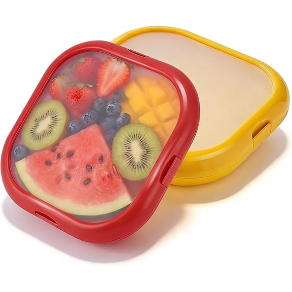Reusable Silicone Storage Boxes, 2026 Upgrade Silicone Fruit Storage Box, Avocado Saver Storage, Fresh Food Containers for Avocado, Cut Onions, Tomatoes, Garlic,2pcs