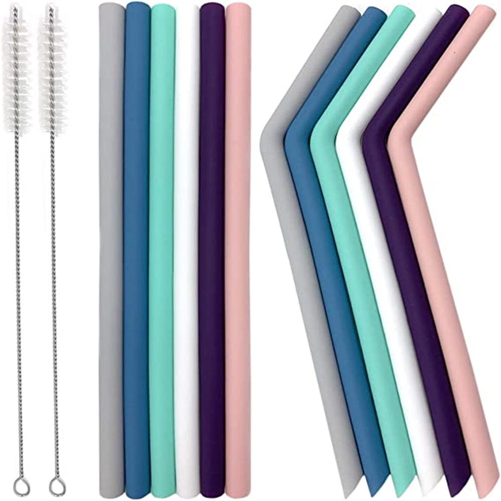 Reusable Silicone Straws, 10in Extra Long Silicone Drinking Straws for 30 oz 20 oz 10oz Tumblers