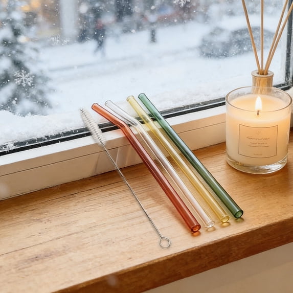 Reusable Silicone Straws,Curved Eco Drinking Tubes, Colorful Juice/Milk Accessories, Dishwasher Safe