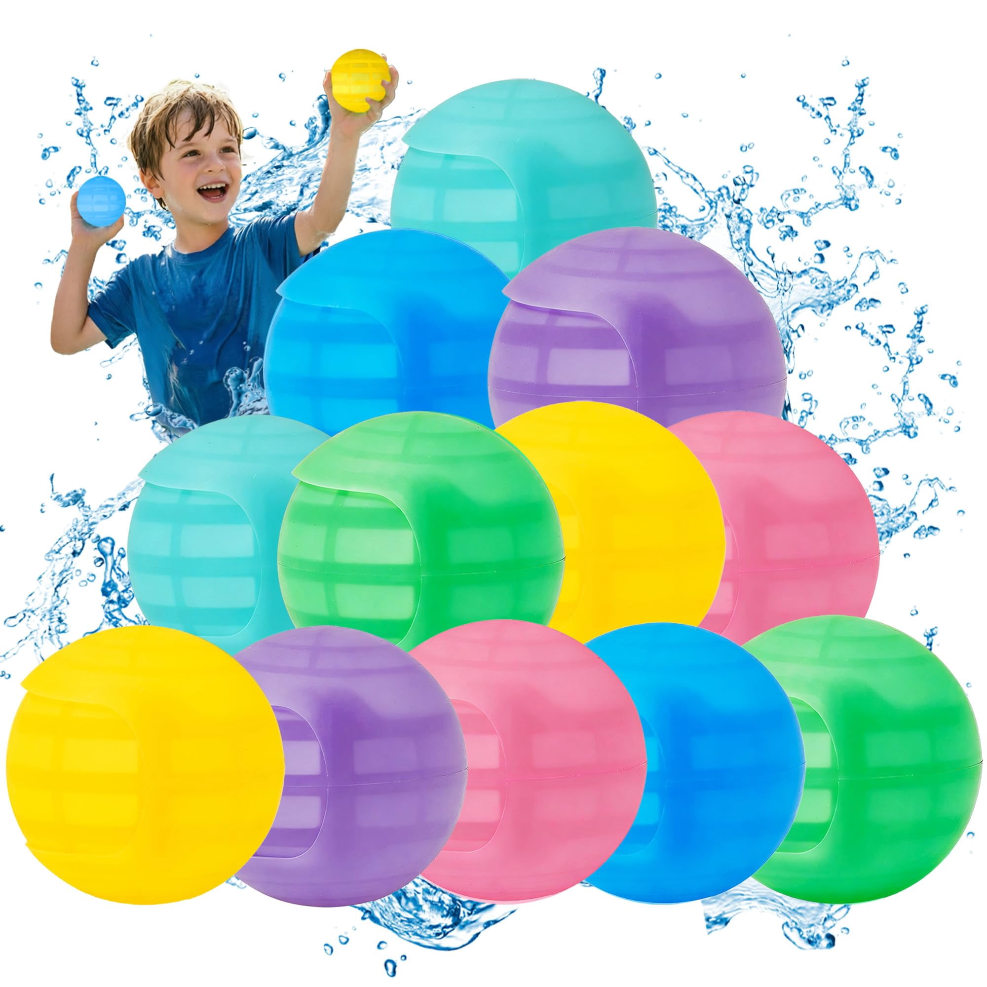 Reusable Silicone Water Balloons 12 Pack Summer Outdoor Pool Backyard Game Toys