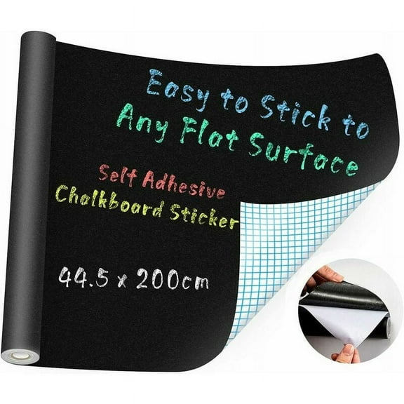Reusable Slate Paper Chalkboard Wall Sticker For Customizable Art, Self-Adhesive Backing For Seamless Application, Durable Smooth Surface For Home And Classroom Decor (44.5X200cm)
