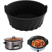 Reusable Slow Cooker Liner - 2pcs Round Leak-proof Silicone Cooking Liner for 5-6 Quart Oval Slow Cookers