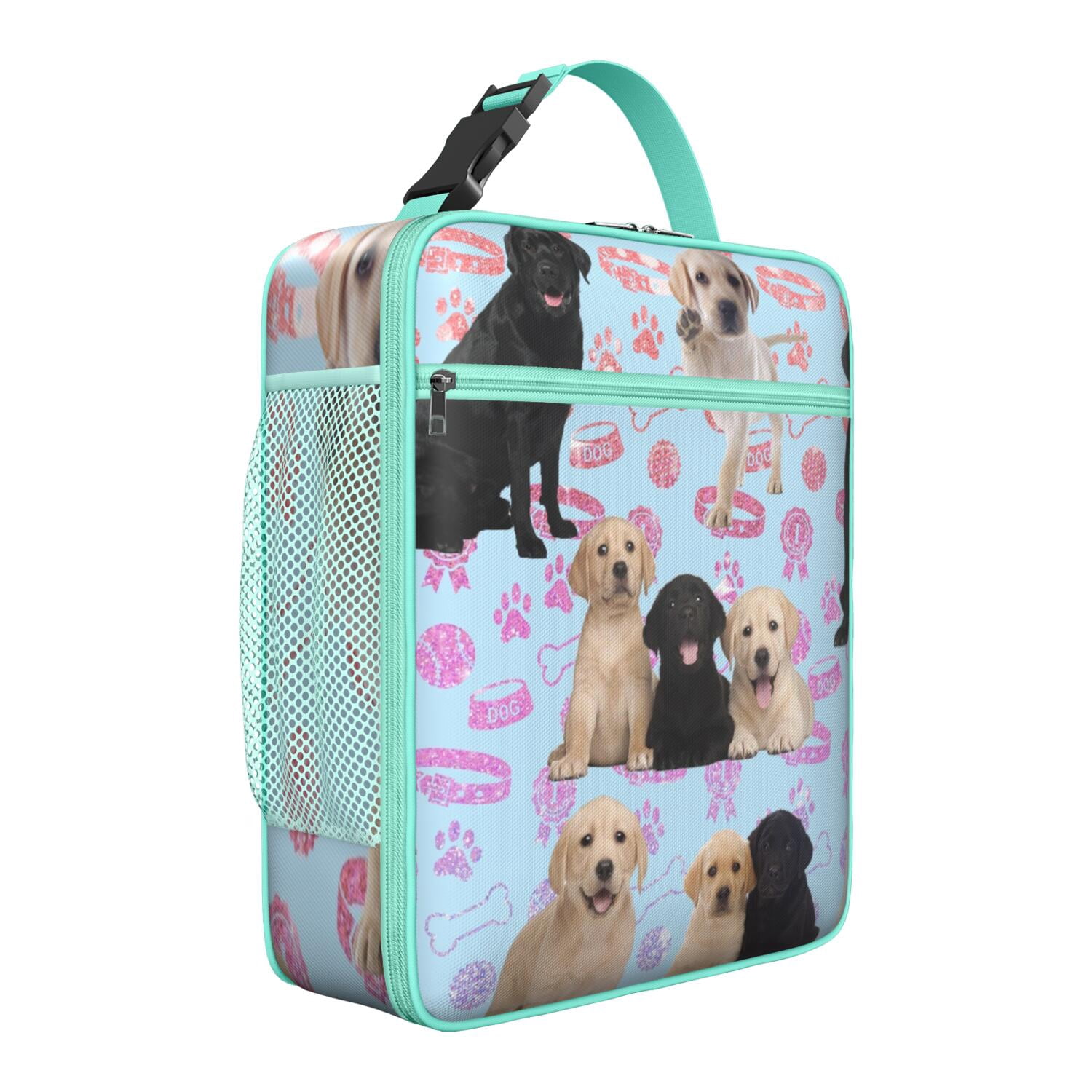 Reusable Small Lunch Bag– Insulated Lunch Box with Cute Dog & Paw Print ...